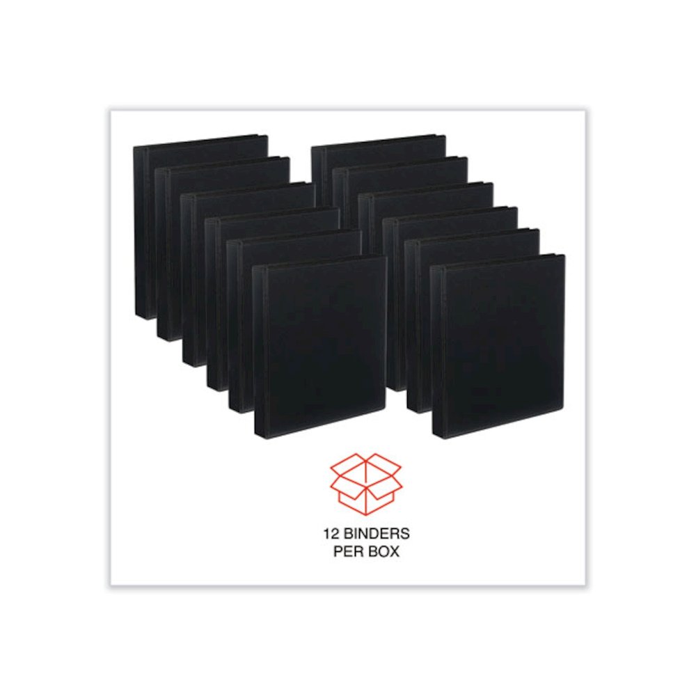 Slant D-Ring View Binder, 3 Rings, 1" Capacity, 11 x 8.5, Black, 12/Carton. Picture 7