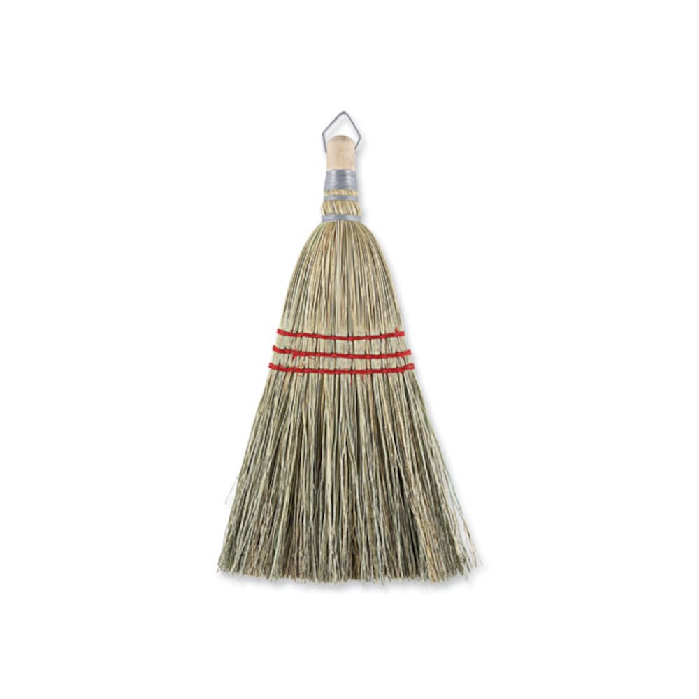 Corn Whisk Broom, Corn Fiber Bristles, 9" Bristle Length, Yellow, 12/Carton. Picture 1