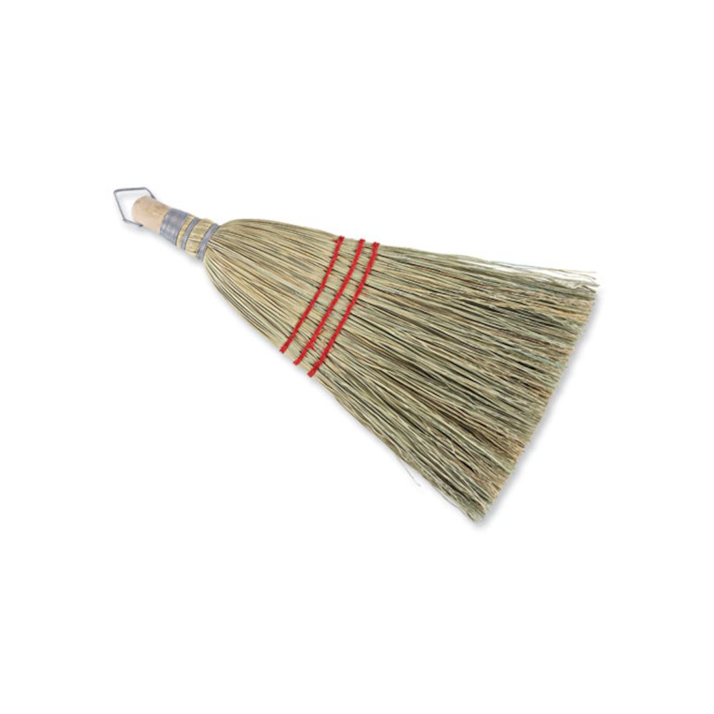 Corn Whisk Broom, Corn Fiber Bristles, 9" Bristle Length, Yellow, 12/Carton. Picture 6