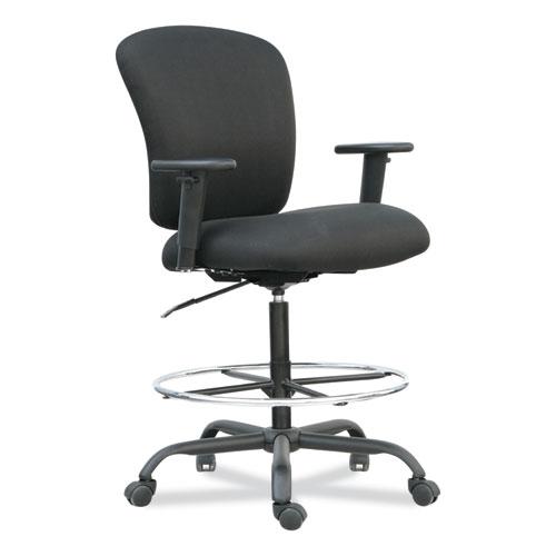 Alera Mota Series Big and Tall Stool, Supports Up to 450 lb, 28.74" to 32.67" Seat Height, Black. Picture 1