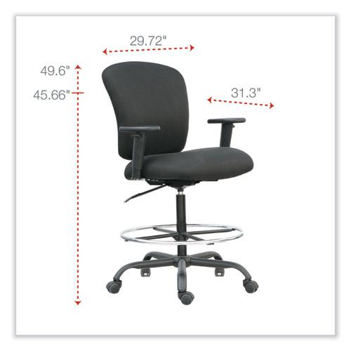 Alera Mota Series Big and Tall Stool, Supports Up to 450 lb, 28.74" to 32.67" Seat Height, Black. Picture 2