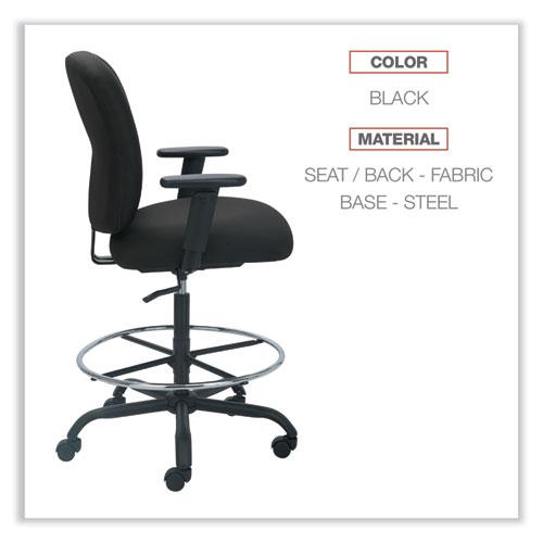 Alera Mota Series Big and Tall Stool, Supports Up to 450 lb, 28.74" to 32.67" Seat Height, Black. Picture 3