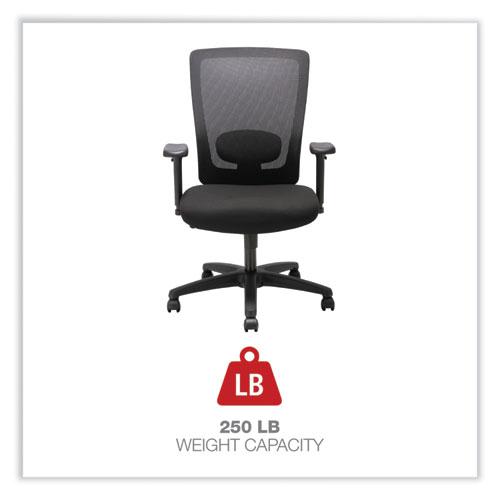 Alera Envy Series Mesh High-Back Multifunction Chair, Supports Up to 250 lb, 16.88" to 21.5" Seat Height, Black. Picture 5