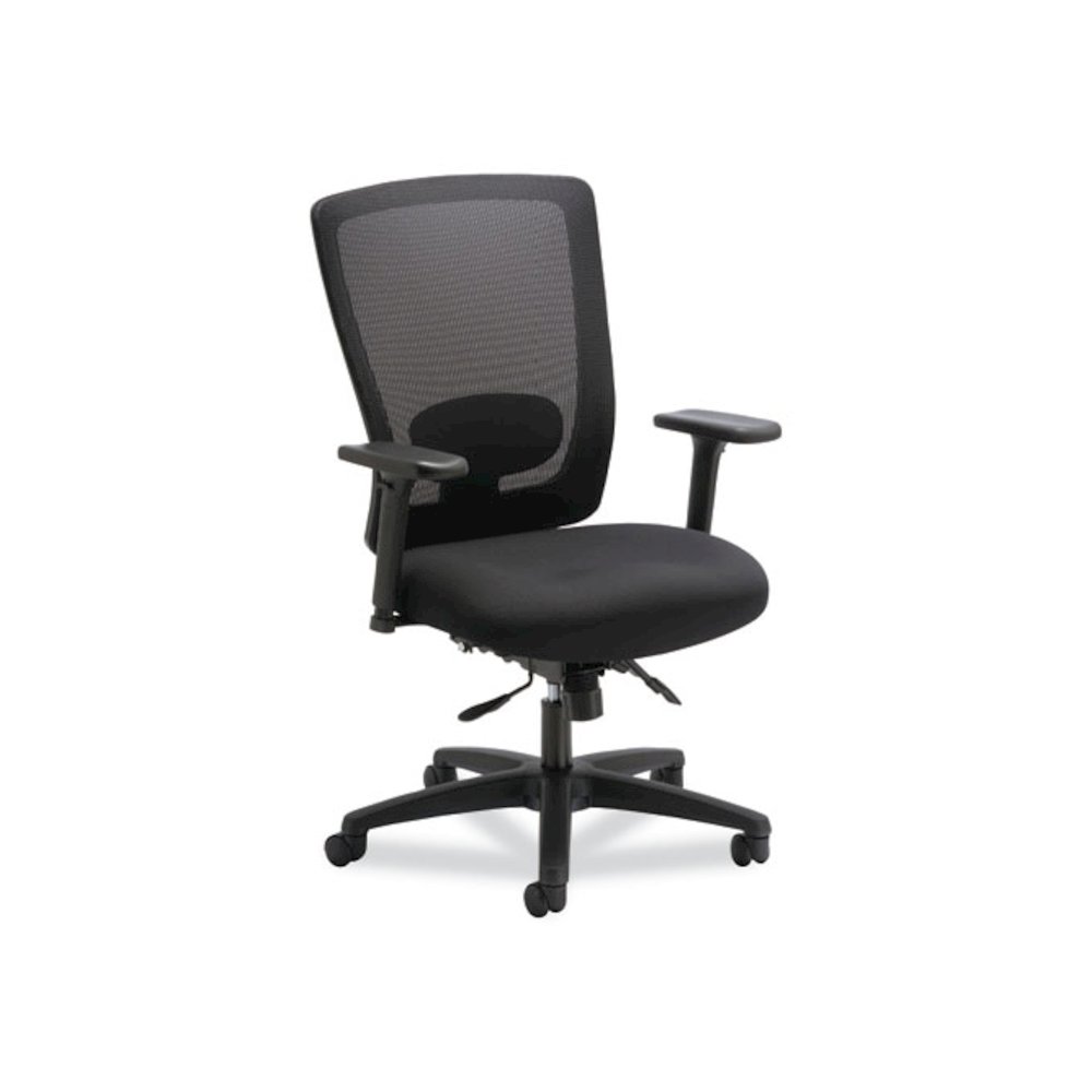 Alera Envy Series Mesh Mid-Back Multifunction Chair, Supports Up to 250 lb, 17" to 21.5" Seat Height, Black. Picture 1