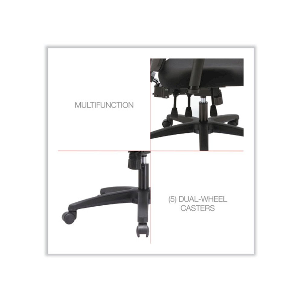 Alera Envy Series Mesh Mid-Back Multifunction Chair, Supports Up to 250 lb, 17" to 21.5" Seat Height, Black. Picture 6