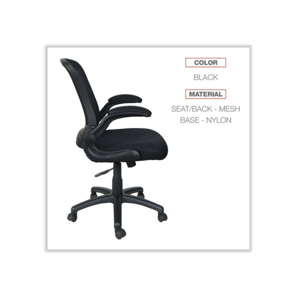 Alera EB-E Series Swivel/Tilt Mid-Back Mesh Chair, Supports Up to 275 lb, 18.11" to 22.04" Seat Height, Black. Picture 4
