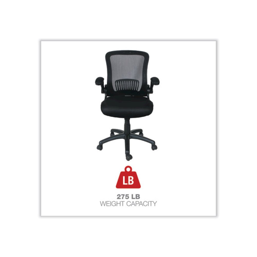 Alera EB-E Series Swivel/Tilt Mid-Back Mesh Chair, Supports Up to 275 lb, 18.11" to 22.04" Seat Height, Black. Picture 5
