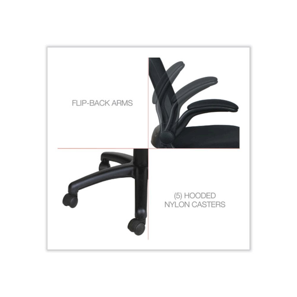 Alera EB-E Series Swivel/Tilt Mid-Back Mesh Chair, Supports Up to 275 lb, 18.11" to 22.04" Seat Height, Black. Picture 7
