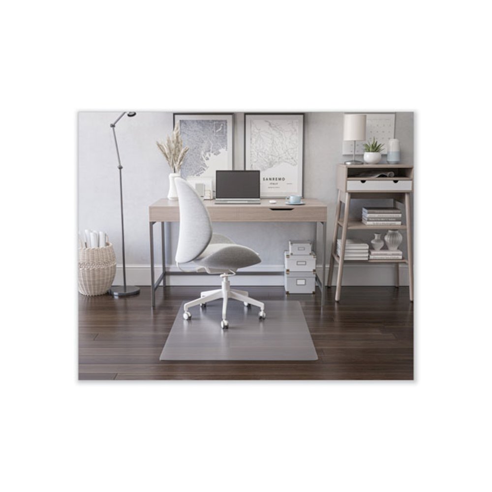 EconoMat Non-Studded All Day Use Chair Mat for Hard Floors, Rectangular, 45" x 53", Clear, Ships Flat. Picture 2