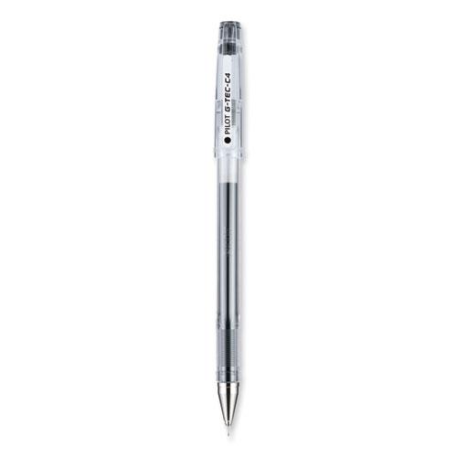 G-TEC-C Ultra Gel Pen, Stick, Ultra-Fine 0.4 mm, Black Ink, Clear/Black Barrel, Dozen. Picture 1