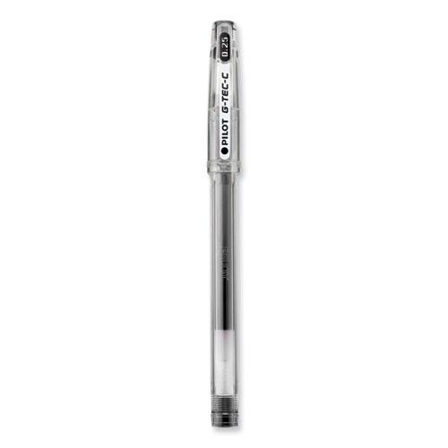 G-TEC-C Ultra Gel Pen, Stick, Ultra-Fine 0.4 mm, Black Ink, Clear/Black Barrel, Dozen. Picture 2