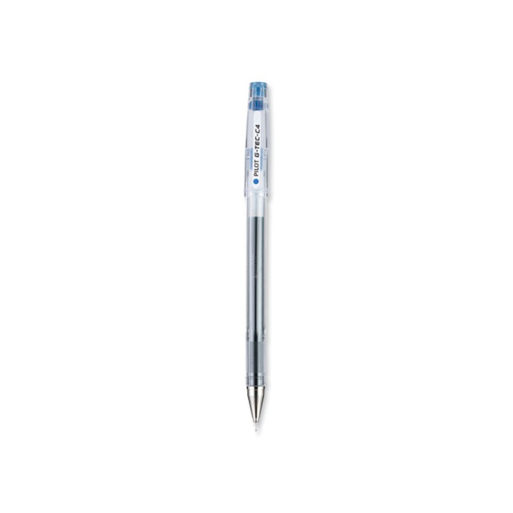G-TEC-C Ultra Gel Pen, Stick, Ultra-Fine 0.4 mm, Blue Ink, Clear/Blue Barrel, Dozen. Picture 1