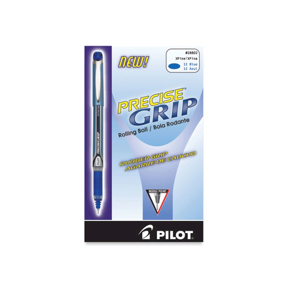 Precise Grip Rollerball Pen, Stick, Extra-Fine 0.5 mm, Blue Ink, Blue Barrel. Picture 2