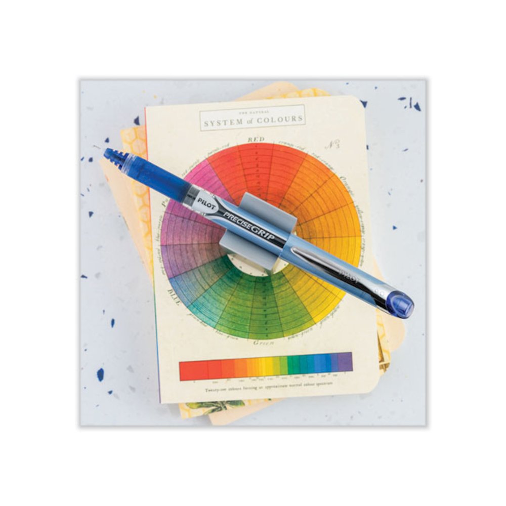 Precise Grip Rollerball Pen, Stick, Extra-Fine 0.5 mm, Blue Ink, Blue Barrel. Picture 5