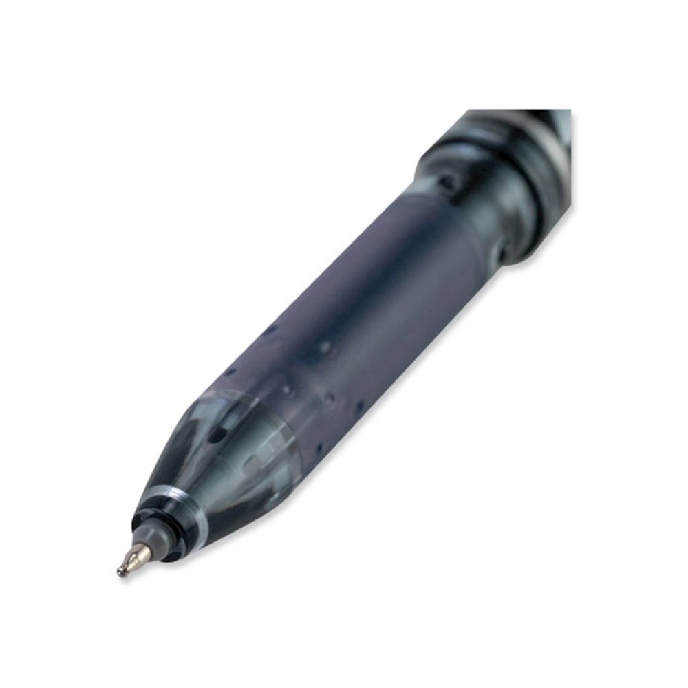 FriXion Point Erasable Gel Pen, Stick, Extra-Fine 0.5 mm, Black Ink, Black/Silver/Smoke Barrel. Picture 4