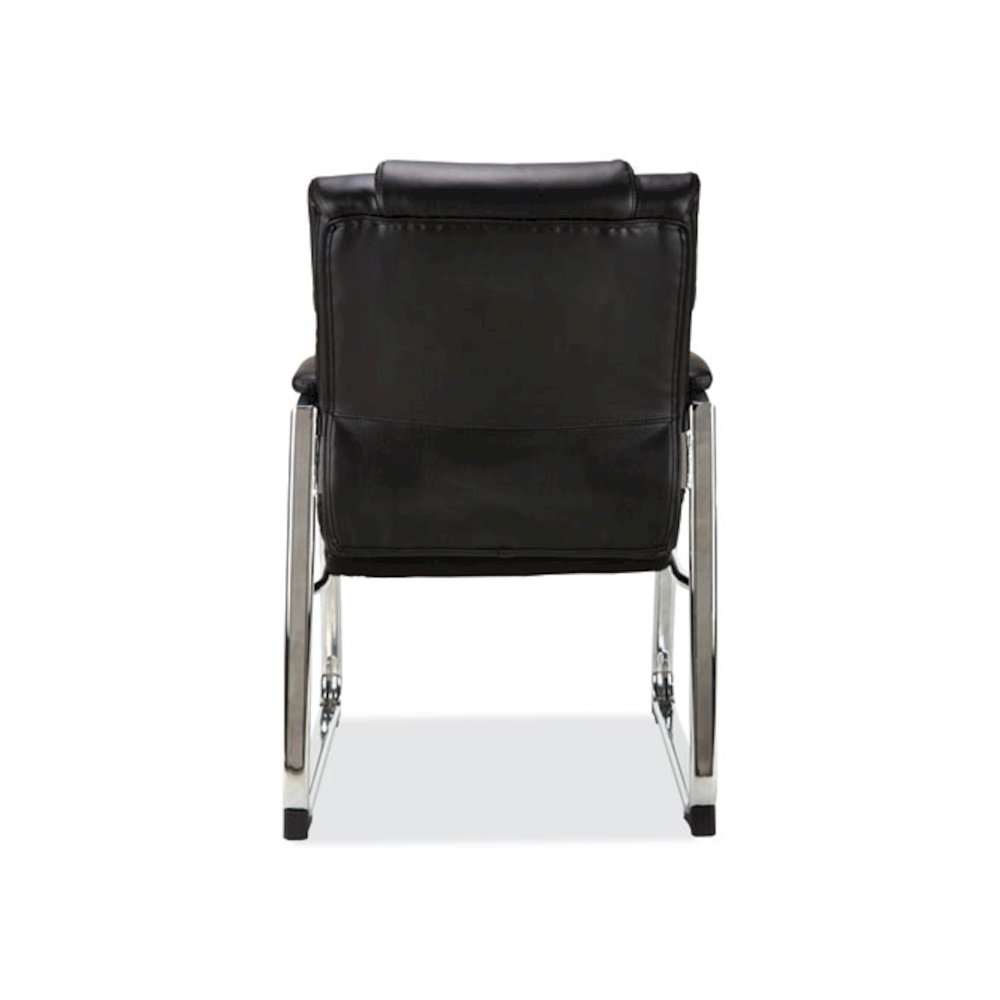 Alera Hildred Series Guest Chair, 25" x 28.94" x 37.8", Black Seat, Black Back, Chrome Base. Picture 2