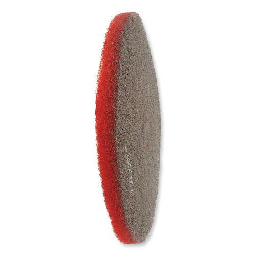 EZ CARE Heavy Duty Scrub Pad, 16" Diameter, Red/Gray, 5/Carton. Picture 3