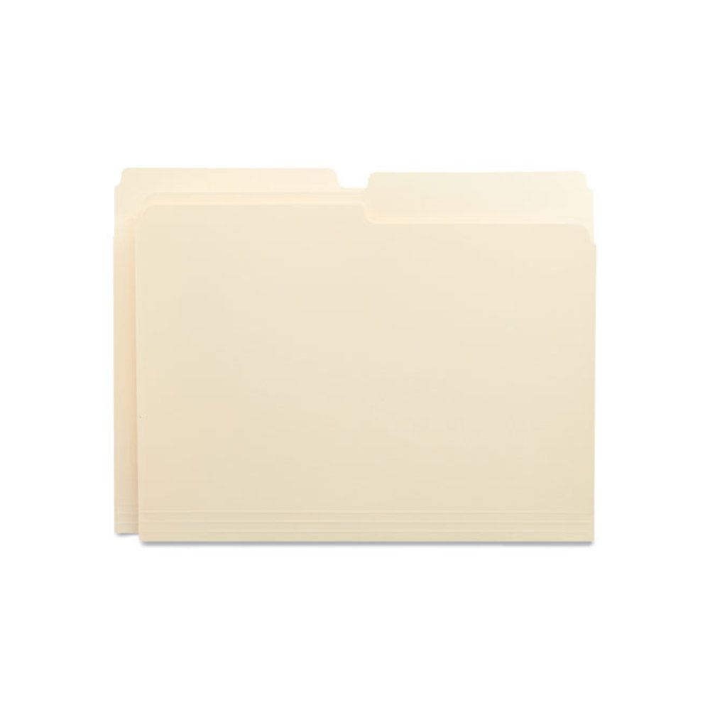 Top Tab File Folders, 1/2-Cut Tabs: Assorted, Letter Size, 0.75" Expansion, Manila, 100/Box. Picture 2