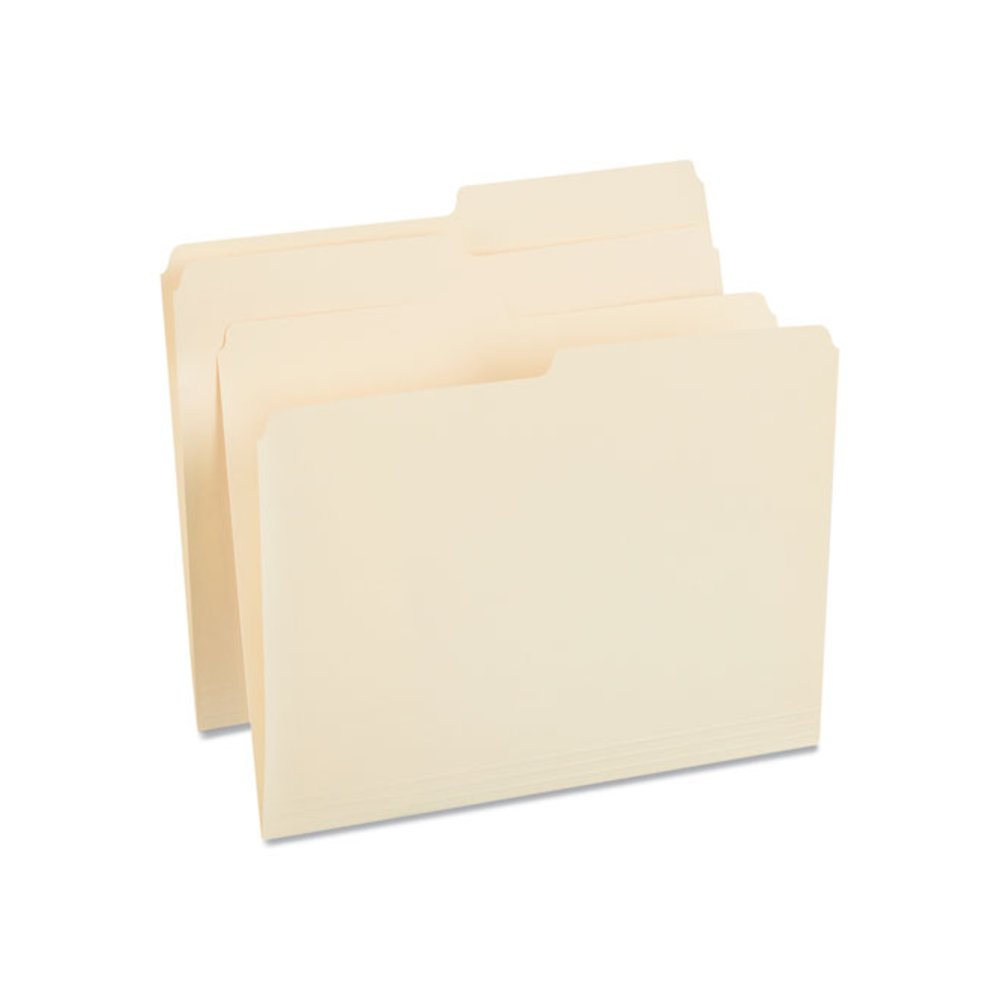 Top Tab File Folders, 1/2-Cut Tabs: Assorted, Letter Size, 0.75" Expansion, Manila, 100/Box. Picture 3