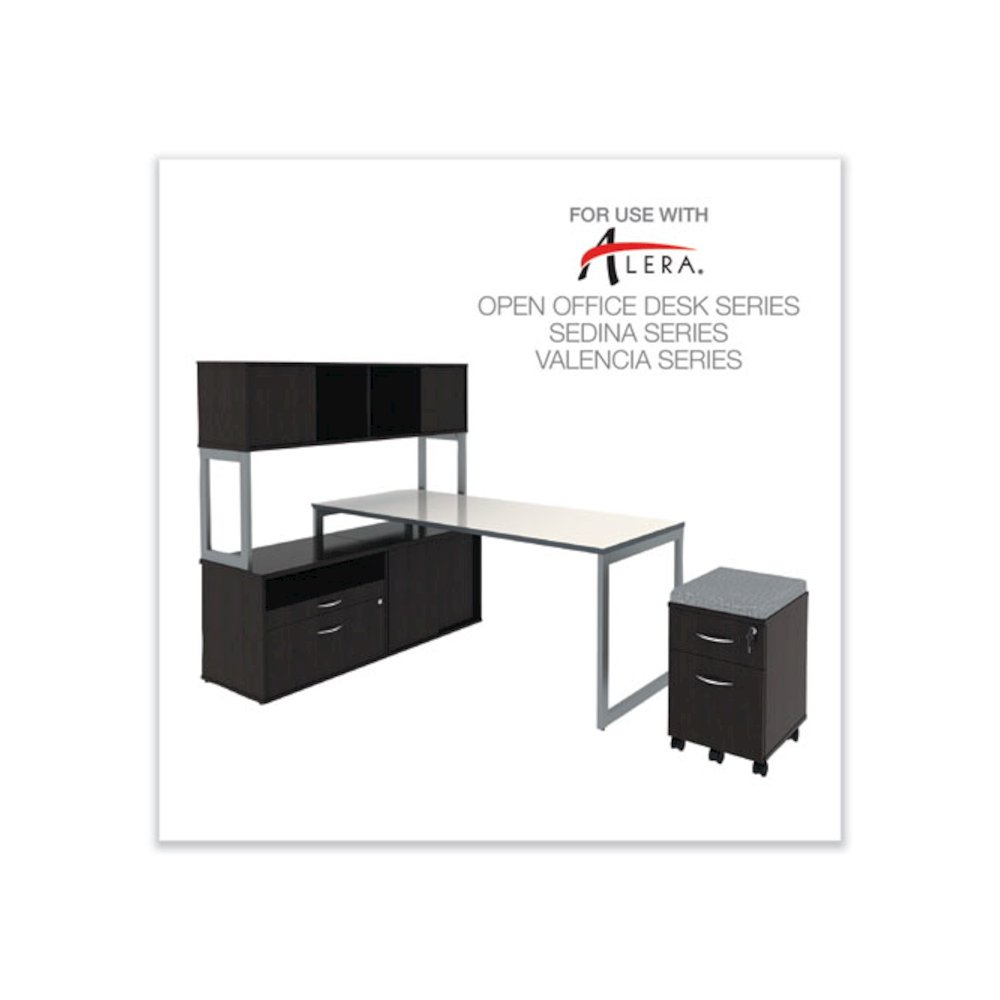 Alera Open Office Desk Series Low File Cabinet Credenza, 2-Drawer: Pencil/File,Legal/Letter,1 Shelf,Espresso,29.5x19.13x22.88. Picture 6