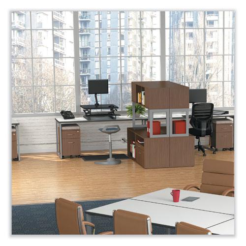 Alera Open Office Desk Series Low File Cabinet Credenza, 2-Drawer: Pencil/File, Legal/Letter, 1 Shelf,Walnut,29.5x19.13x22.88. Picture 9