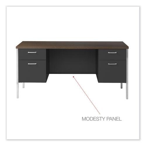 Double Pedestal Steel Credenza, 60w x 24d x 29.5h, Mocha/Black. Picture 5