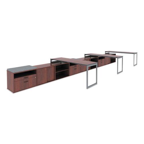 Alera Open Office Desk Series Low File Cabinet Credenza, 2-Drawer: Pencil/File, Legal/Letter, 1 Shelf,Cherry,29.5x19.13x22.88. Picture 2