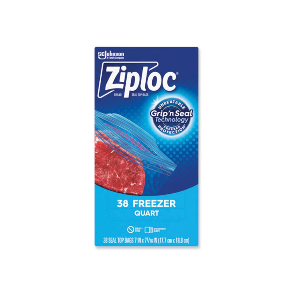 Zipper Freezer Bags, 32 oz, 6.97" x 7.7", Clear, 38 Bags/Box, 9 Boxes/Carton. Picture 8