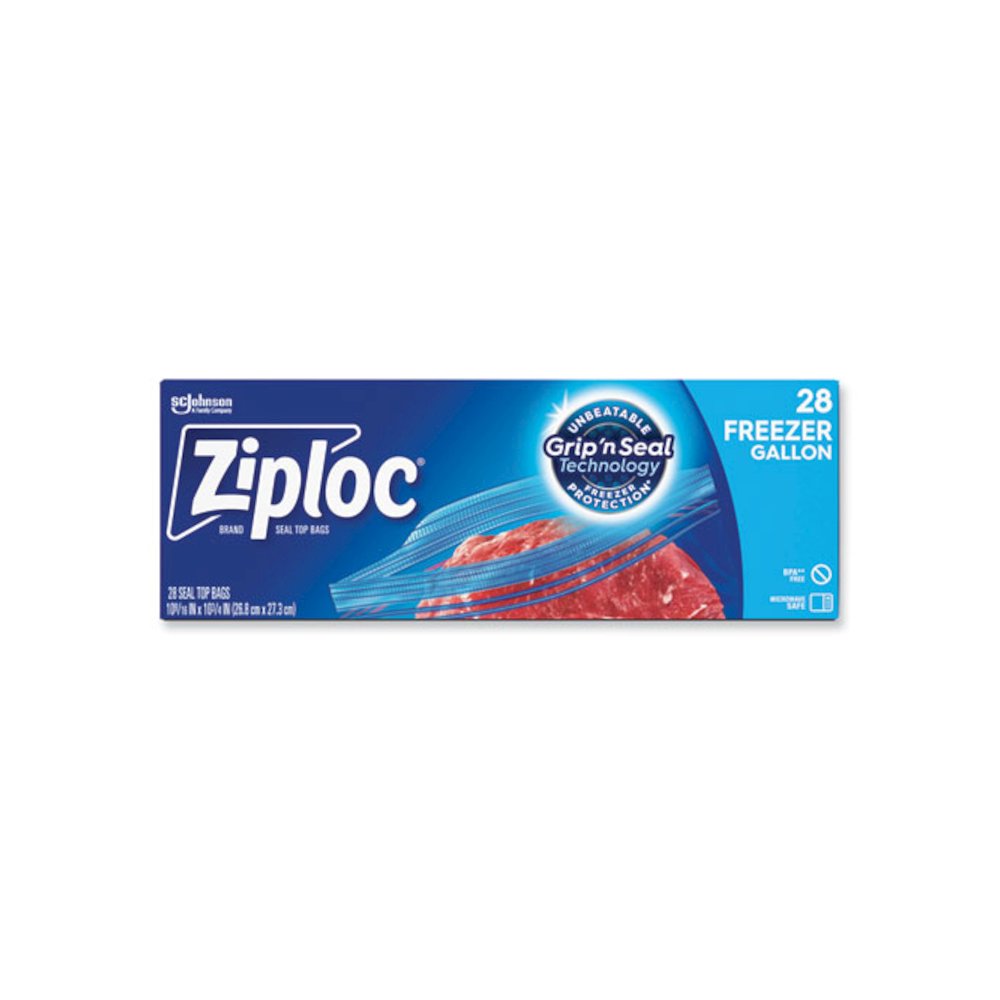 Zipper Freezer Bags, 1 gal, 9.6" x 12.1", Clear, 28 Bags/Box, 9 Boxes/Carton. Picture 2
