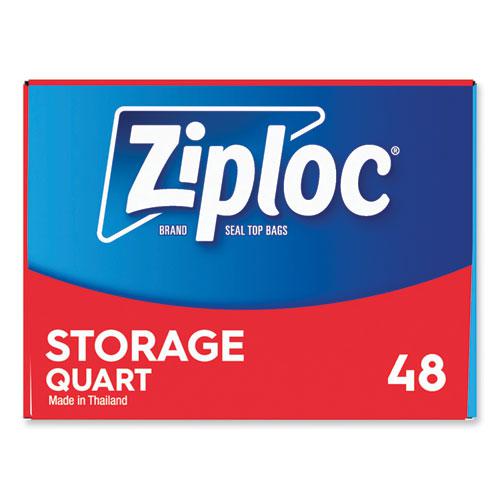 Double Zipper Storage Bags, Triple System Seal, Quart, 9.63" x 8.5", Clear, 9/Carton. Picture 2