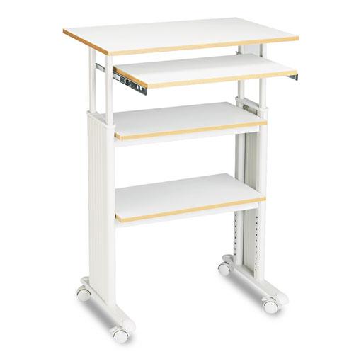 Muv Stand-Up Adjustable-Height Desk, 29.5" x 22" x 35" to 49", Gray. Picture 1