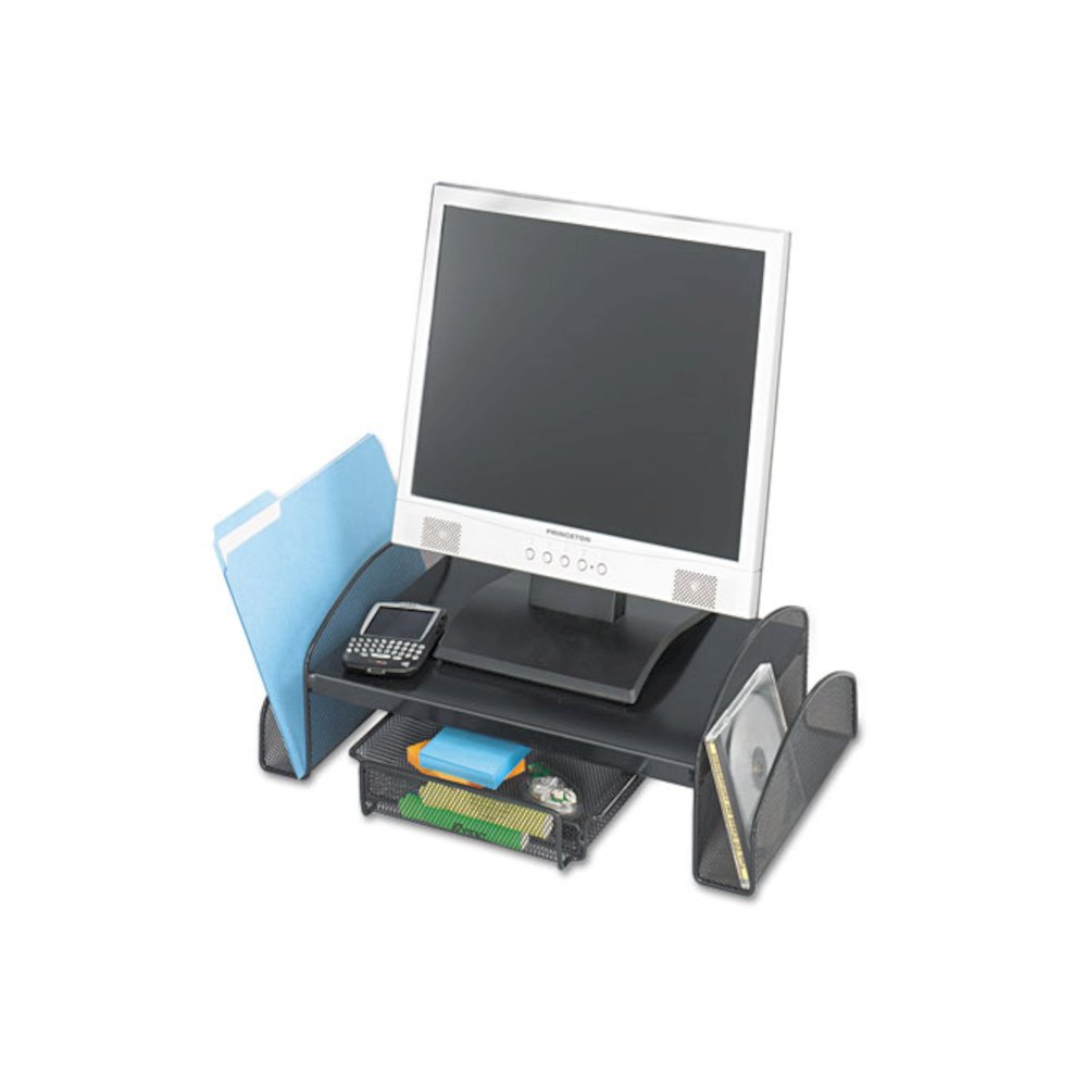 Onyx Mesh Monitor Stand, 19.25" x 11.25" x 6.25", Black. Picture 1