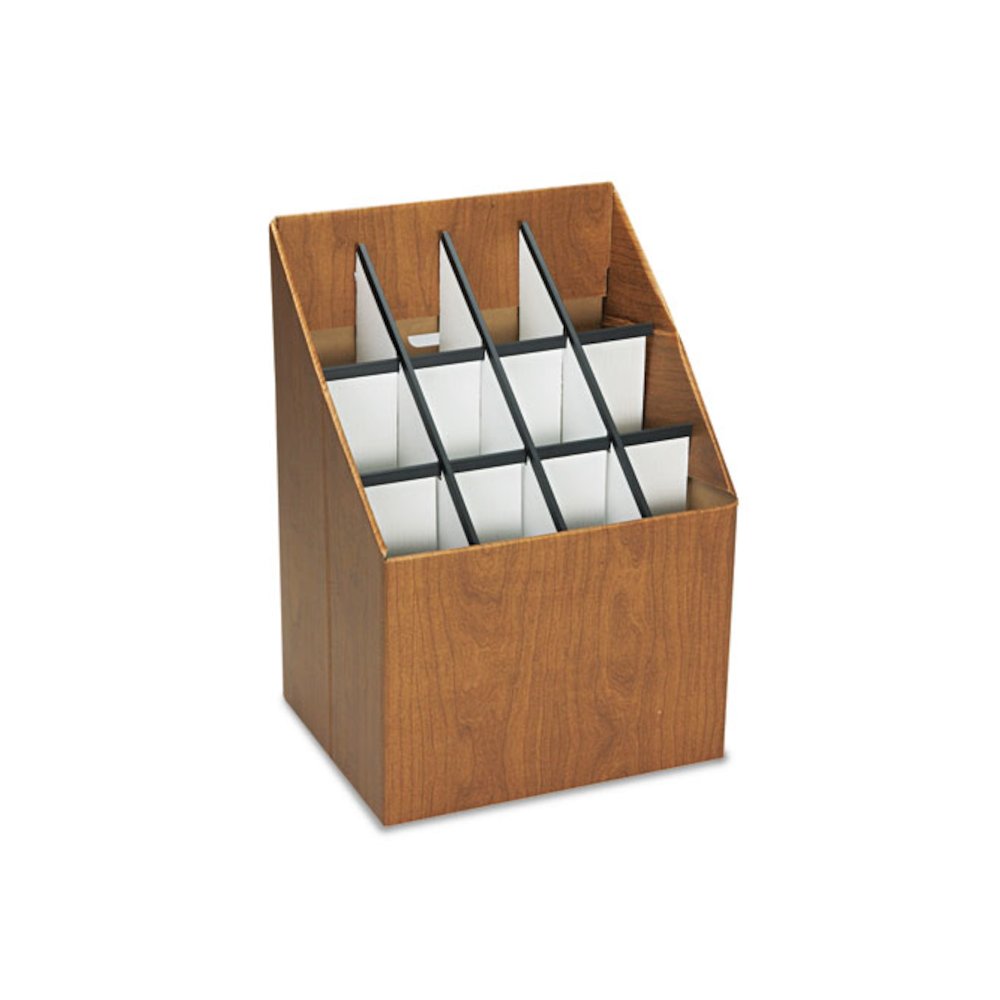 Corrugated Roll Files, 12 Compartments, 15w x 12d x 22h, Woodgrain. Picture 1
