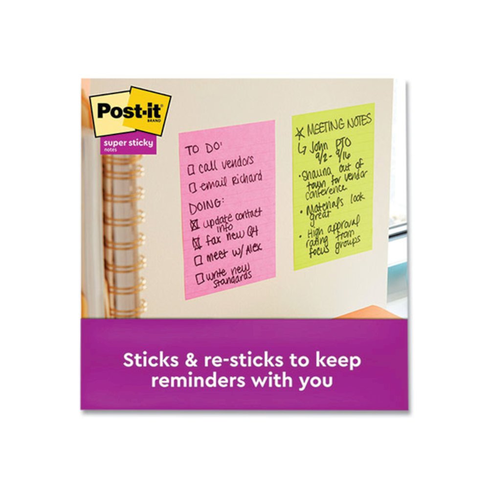 Pads in Supernova Neon Collection Colors, Note Ruled, Cabinet Pack, 4" x 6", 45 Sheets/Pad, 24 Pads/Pack. Picture 2