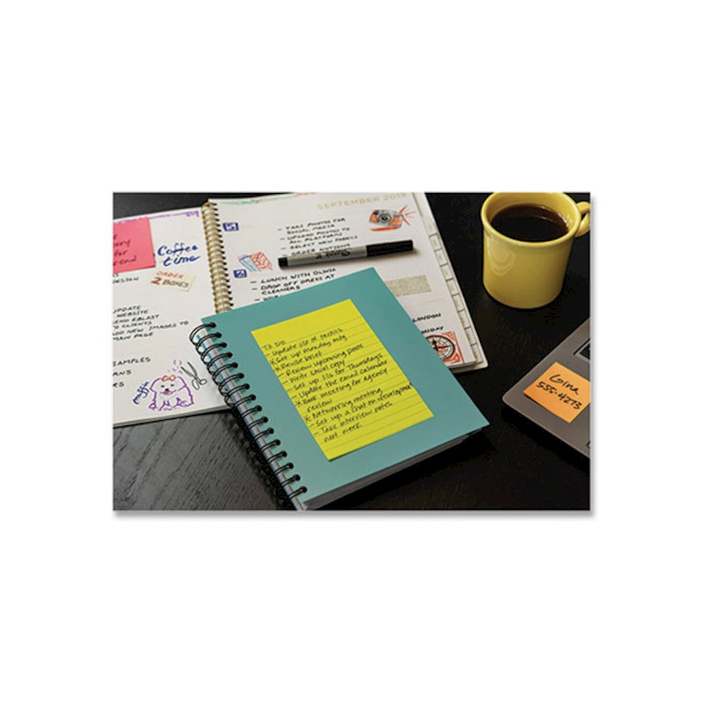 Pads in Supernova Neon Collection Colors, Note Ruled, Cabinet Pack, 4" x 6", 45 Sheets/Pad, 24 Pads/Pack. Picture 7