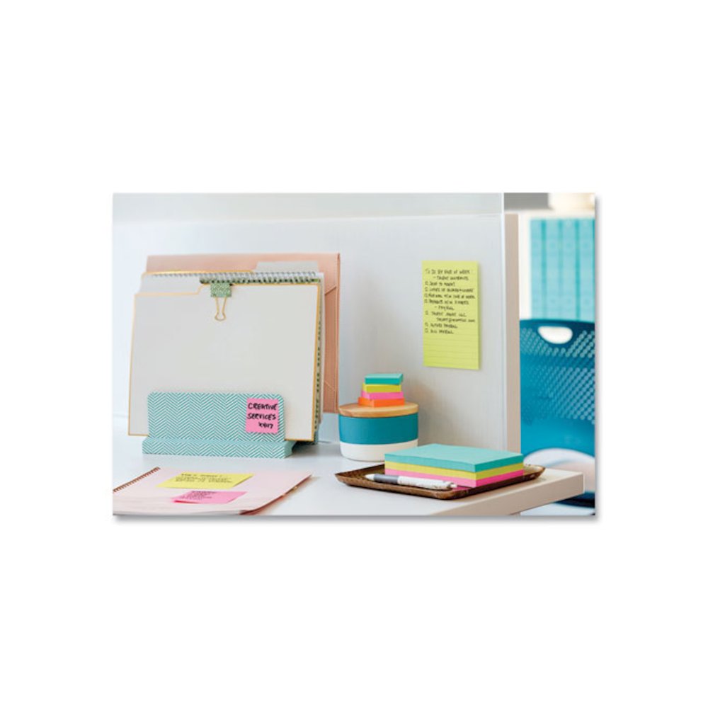 Pads in Supernova Neon Collection Colors, Note Ruled, Cabinet Pack, 4" x 6", 45 Sheets/Pad, 24 Pads/Pack. Picture 9