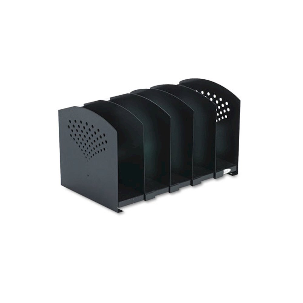 Five-Section Adjustable Steel Book Rack,15.25 x 9 x 9.25, Black. Picture 1