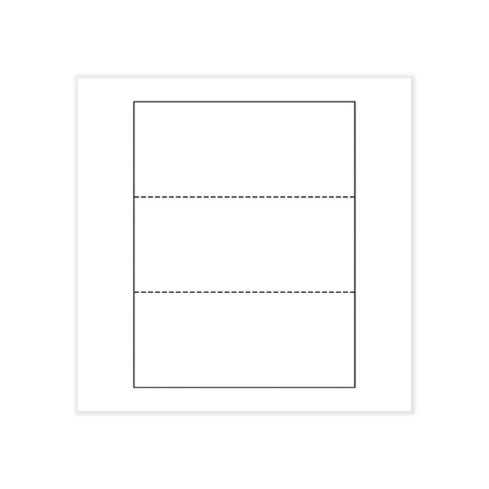 Perforated Paper, 3.66" and 7.33" from Bottom, 92 Bright, 24 lb Bond Weight, 8.5 x 11, White, 500/Ream, 5 Reams/Carton. Picture 2