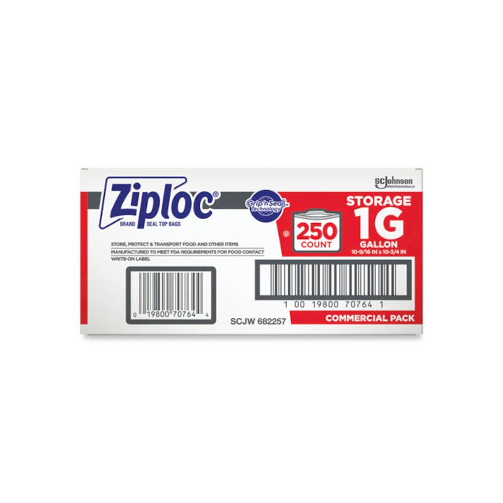 Double Zipper Storage Bags, Triple System Seal, Gallon, 10.56" x 10.75", Clear, 250/Box. Picture 4