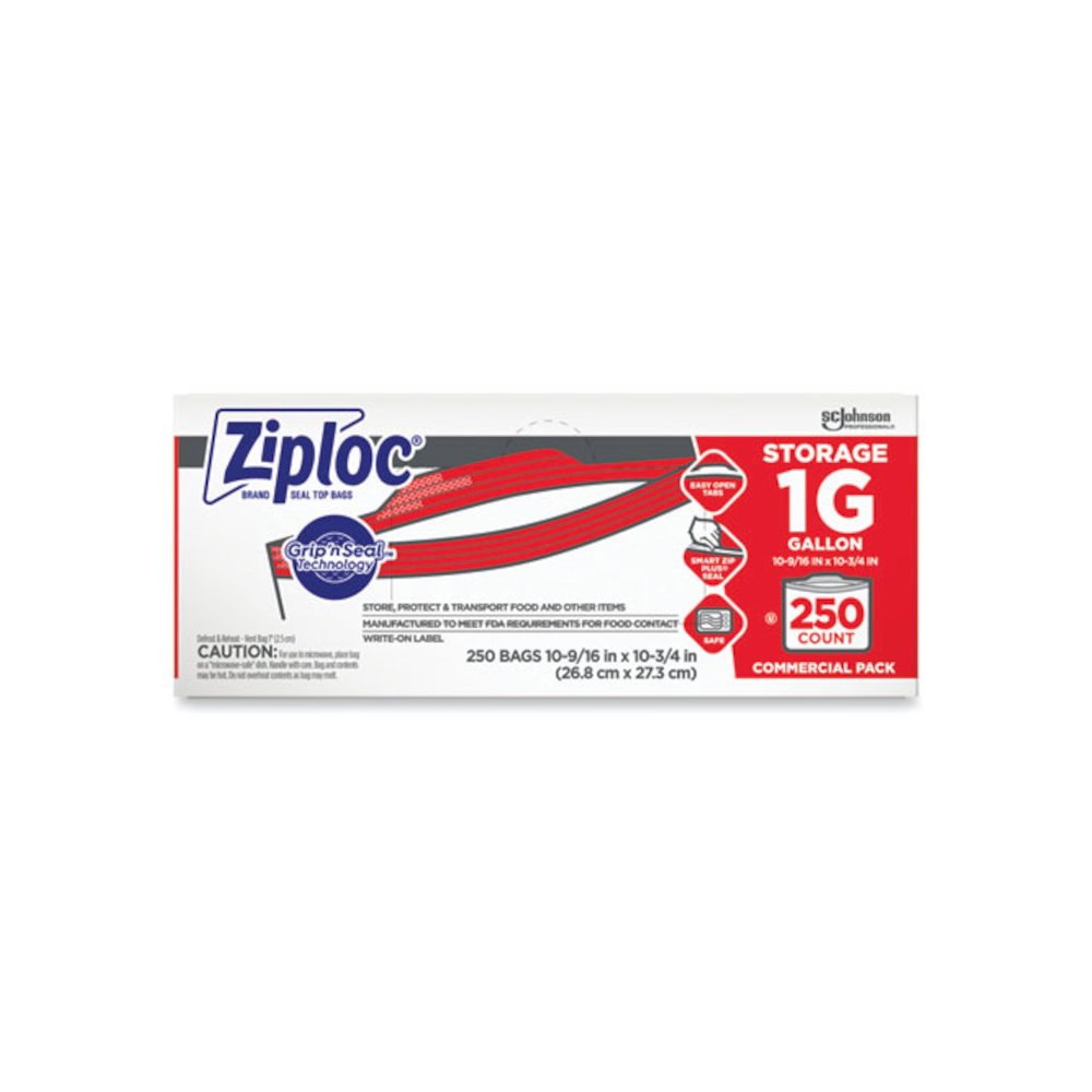 Double Zipper Storage Bags, Triple System Seal, Gallon, 10.56" x 10.75", Clear, 250/Box. Picture 1