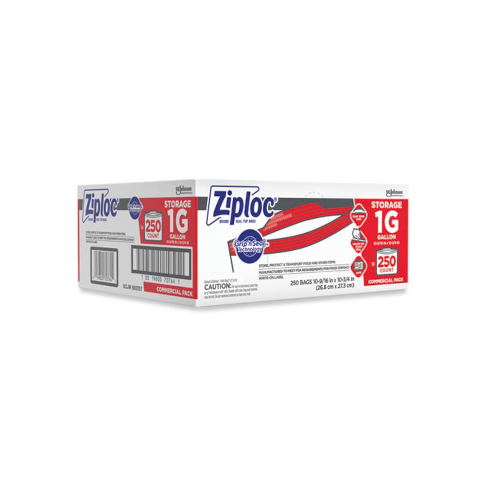 Double Zipper Storage Bags, Triple System Seal, Gallon, 10.56" x 10.75", Clear, 250/Box. Picture 3
