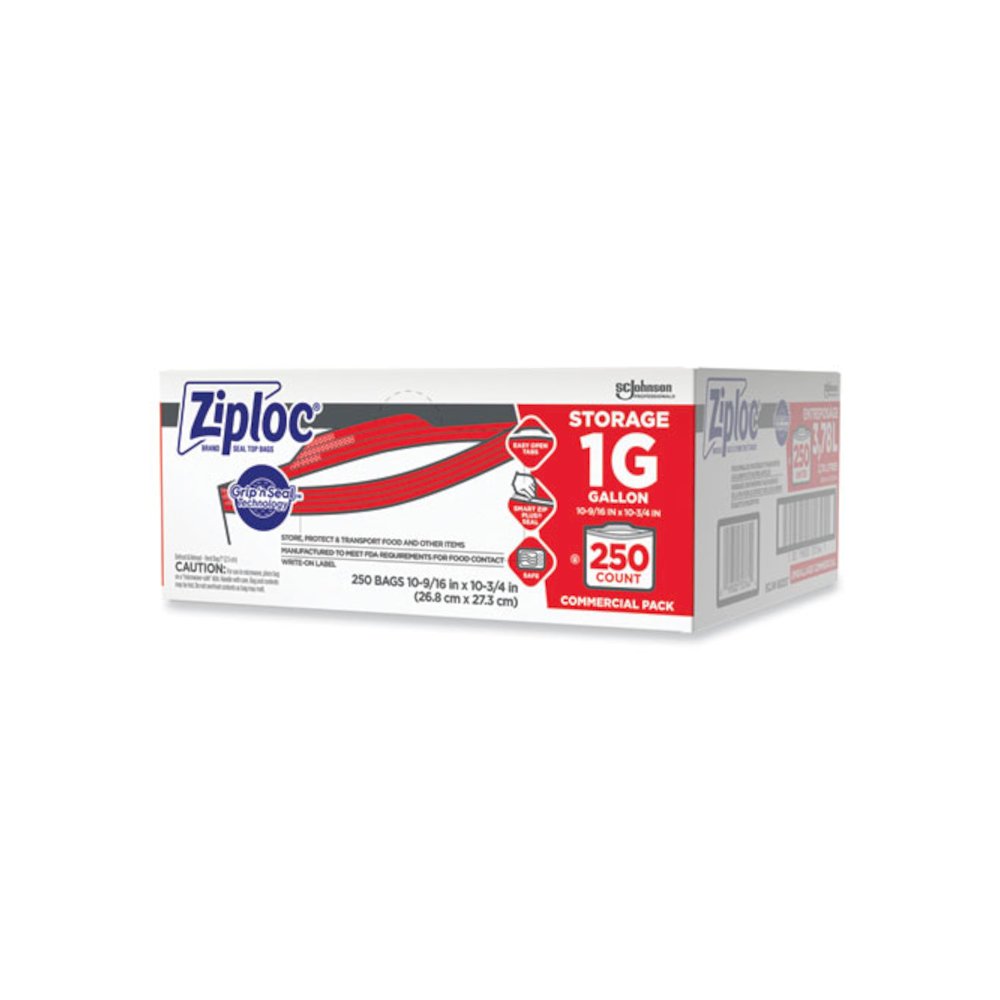 Double Zipper Storage Bags, Triple System Seal, Gallon, 10.56" x 10.75", Clear, 250/Box. Picture 2