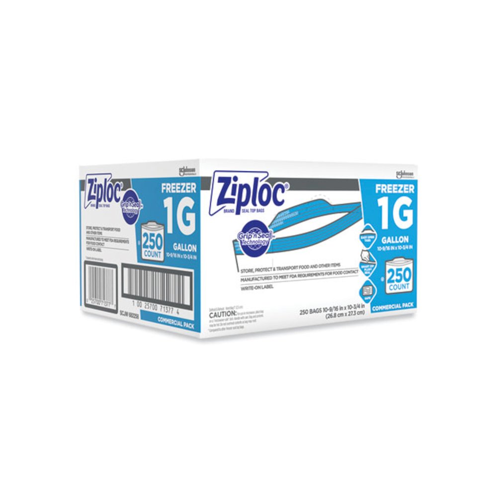 Zipper Freezer Bags, 1 gal, 10.56" x 10.75", Clear, 250/Carton. Picture 3