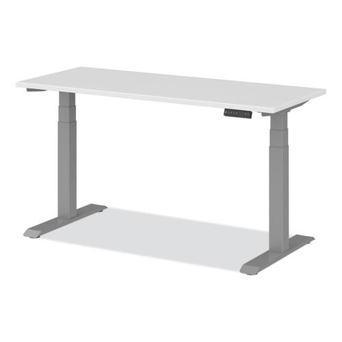 Alera AdaptivErgo Sit-Stand Three-Stage Electric Height-Adjustable Table with Memory Controls, 60" x 24" x 30" to 49", White. Picture 3