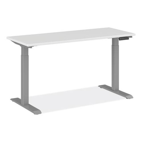 Alera AdaptivErgo Sit-Stand Three-Stage Electric Height-Adjustable Table with Memory Controls, 60" x 24" x 30" to 49", White. Picture 2