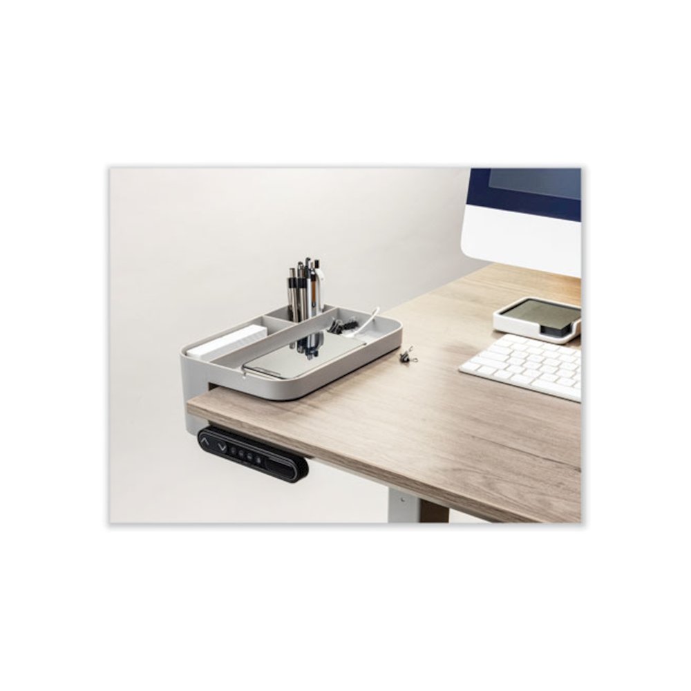 Standing Desk Large Desk Organizer, Two Sections, 9 x 6.17 x 3.5, Gray. Picture 2