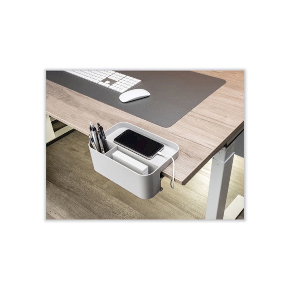 Standing Desk Large Desk Organizer, Two Sections, 9 x 6.17 x 3.5, Gray. Picture 3