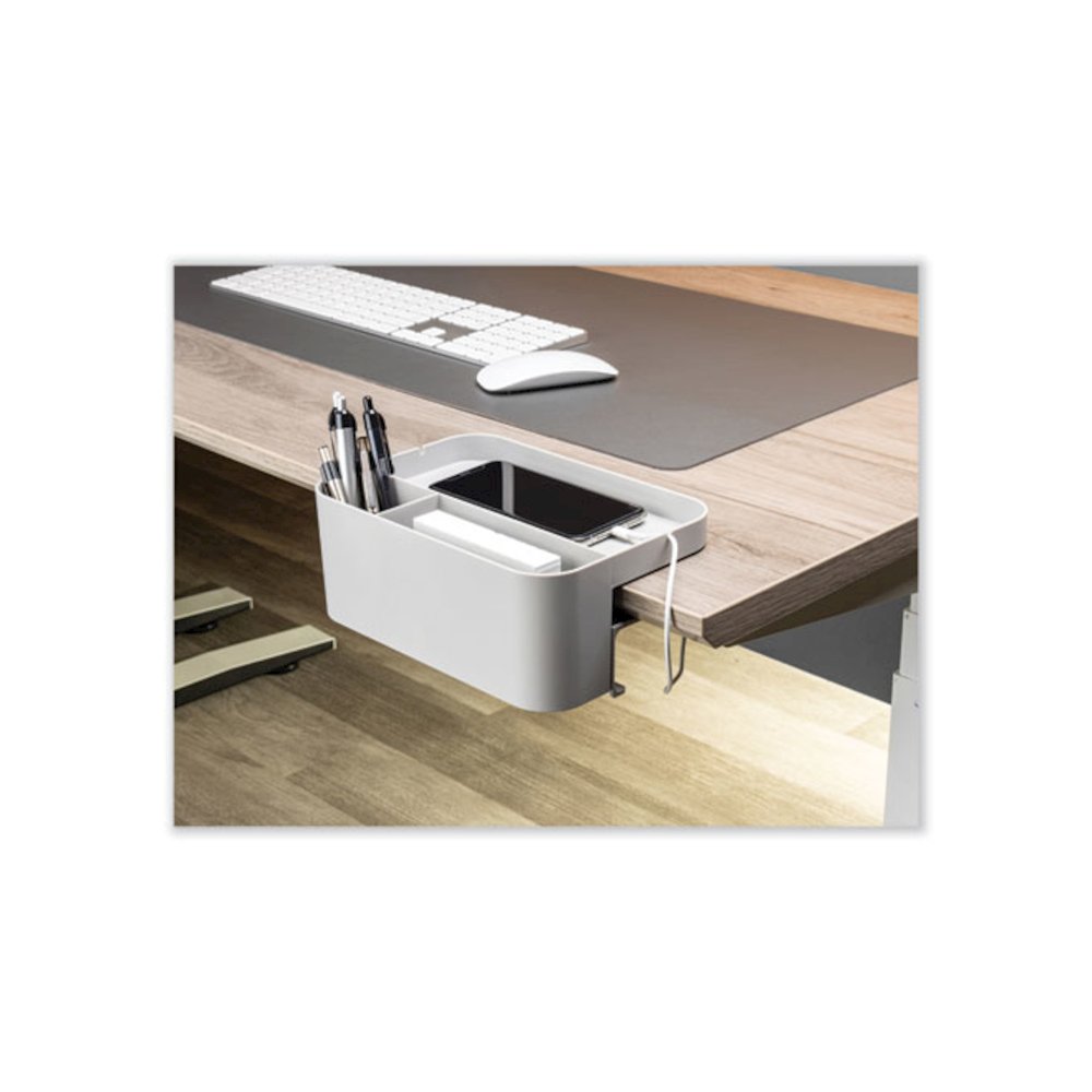 Standing Desk Large Desk Organizer, Two Sections, 9 x 6.17 x 3.5, Gray. Picture 4