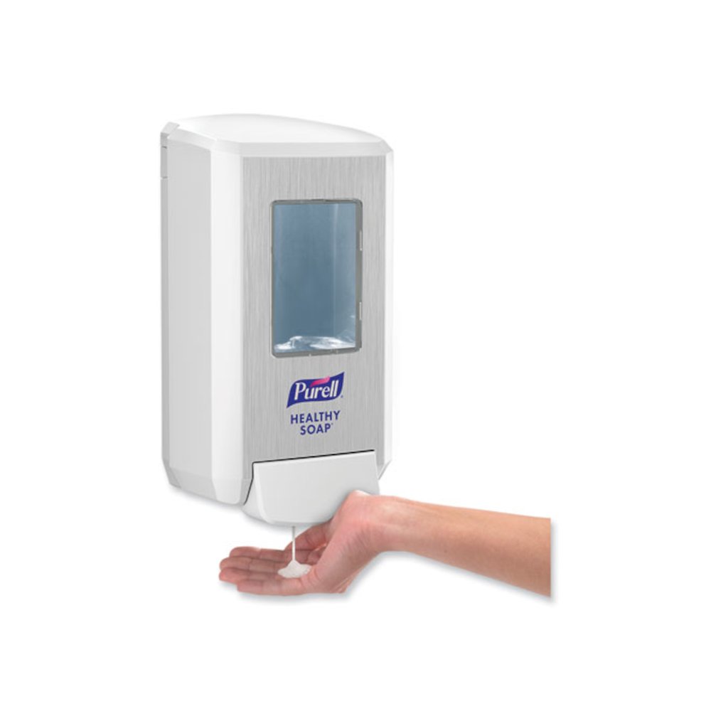 CS4 Soap Push-Style Dispenser, 1,250 mL, 4.88 x 8.8 x 11.38, White. Picture 2