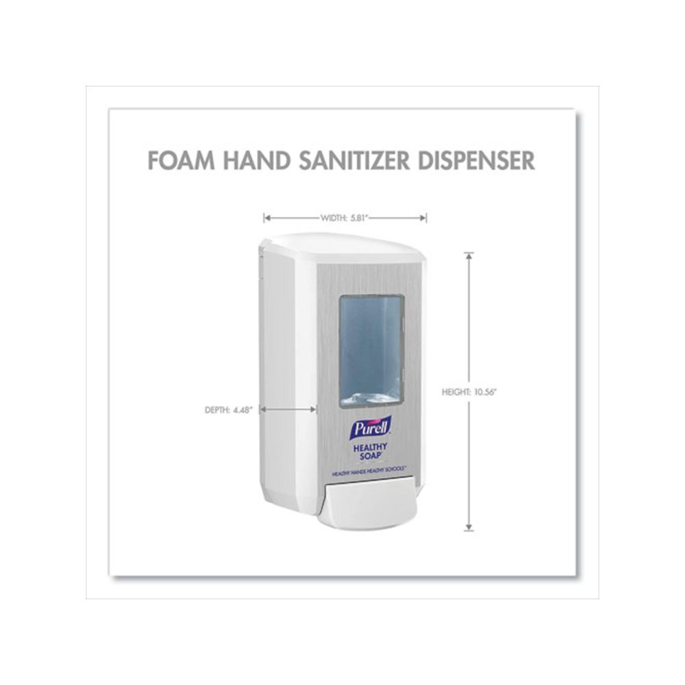 CS4 Soap Push-Style Dispenser, 1,250 mL, 4.88 x 8.8 x 11.38, White. Picture 5